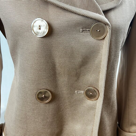 Talbots Tan Blazer Jacket Size 4 Petite Talbots Double Breasted - Picture 2 of 15